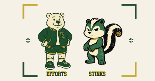 Cartoon Characters Efforts and Bear and Stinks the Skunk